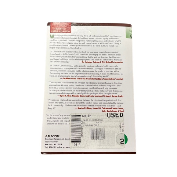 Trust or Consequences: Build Trust Today or Lose Your Market Tomorrow Paperback - Picture 2 of 4